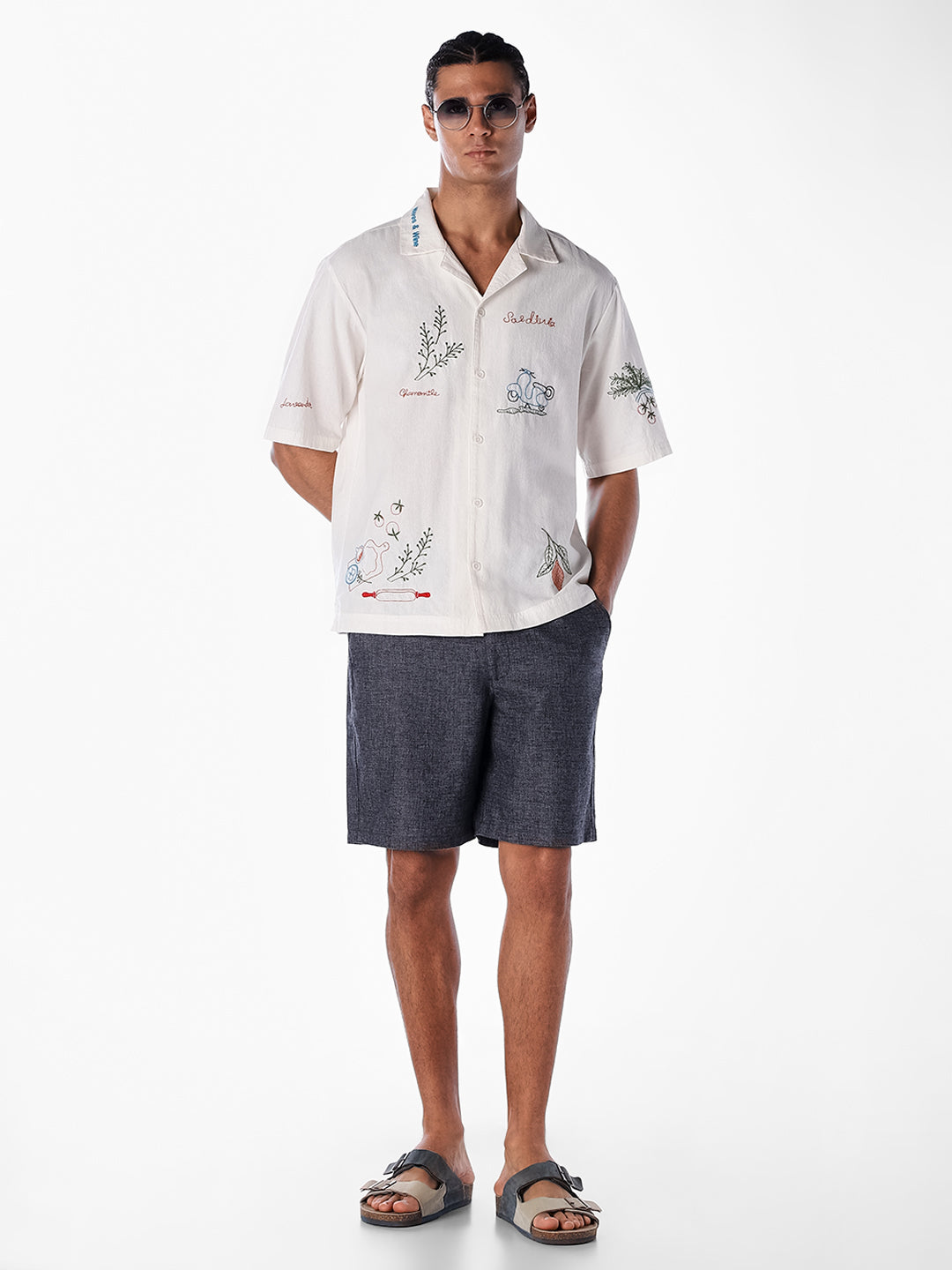 White Embroidered Oversized Shirt