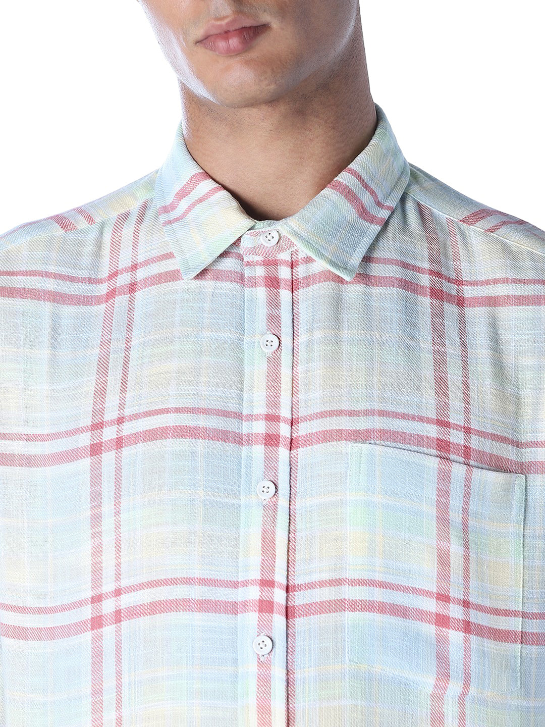 Pastel Green Check Cotton Shirt