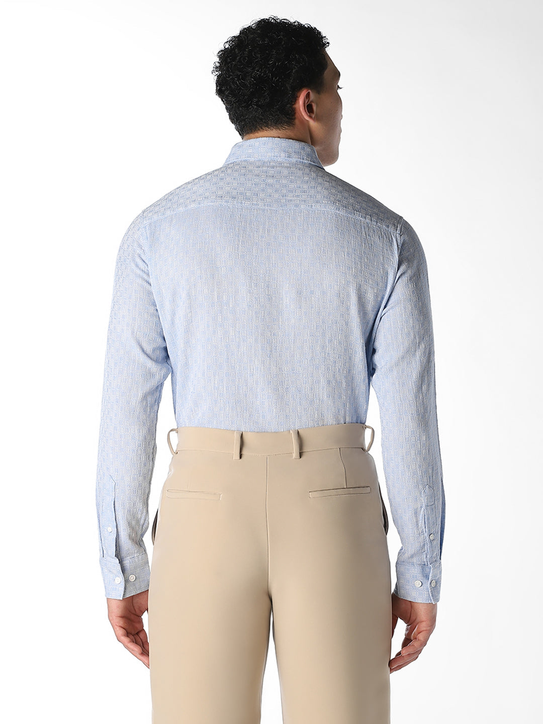 Dobby Cotton Shirt - Light Blue