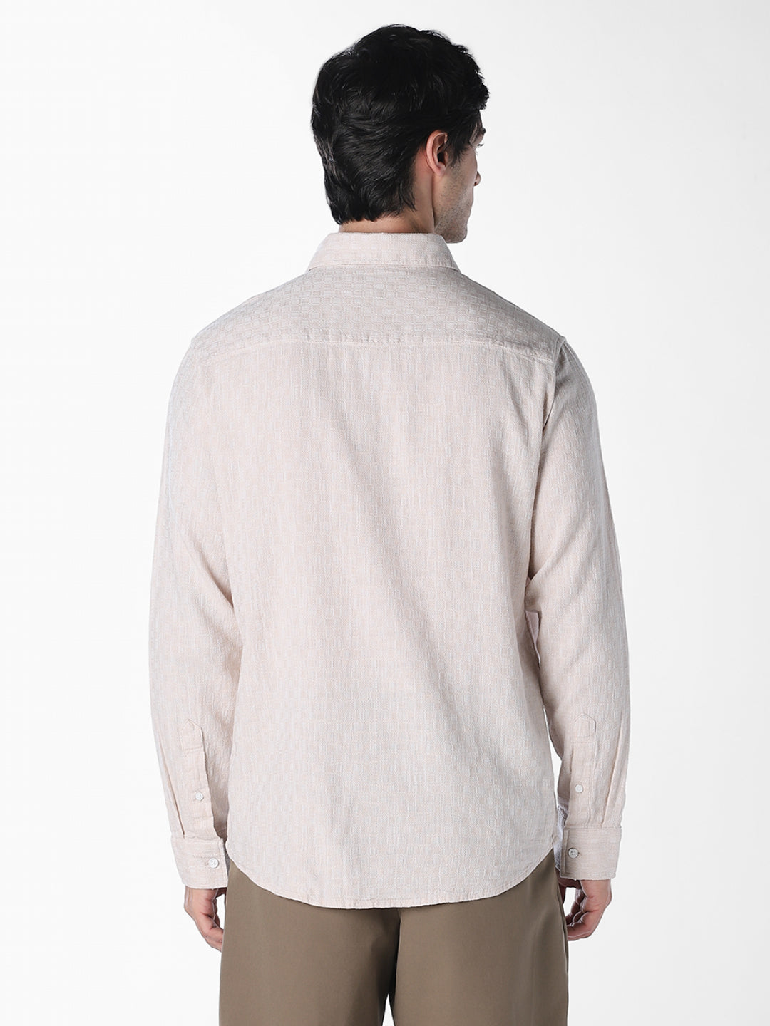 Textured Weave Full Sleeves Shirt