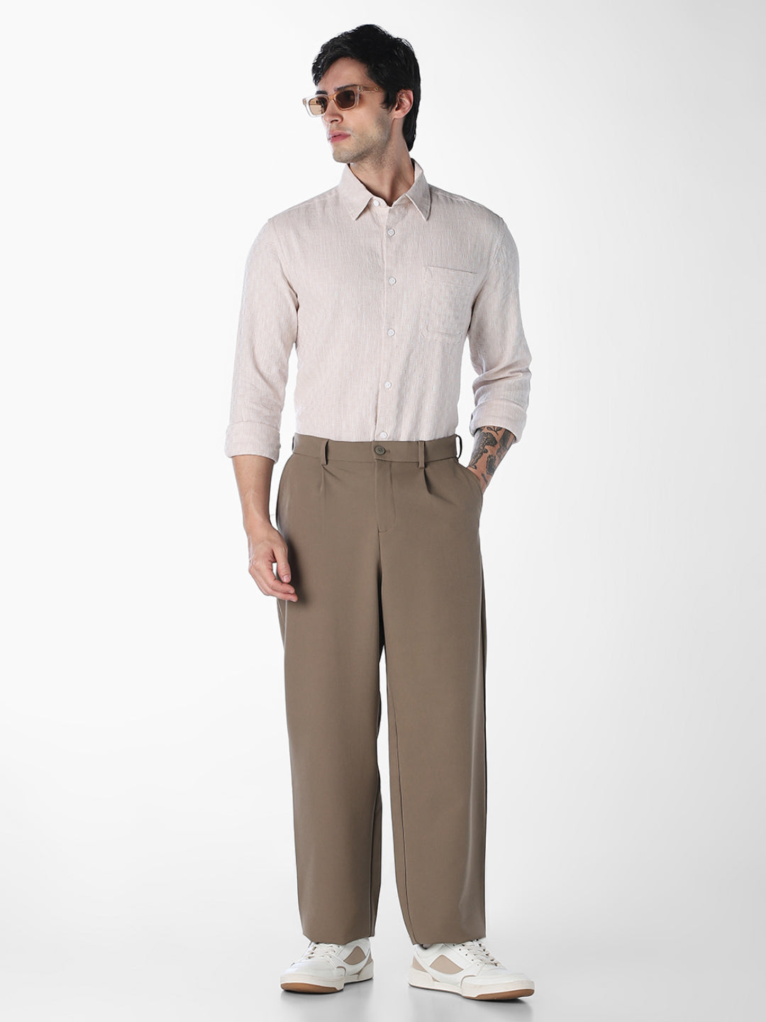 Textured Weave Full Sleeves Shirt