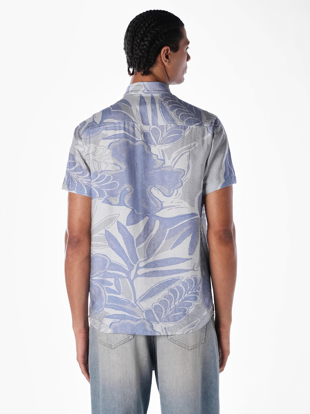 Blue Floral Comfort Fit Shirt