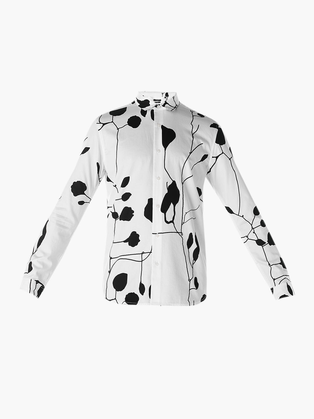 Monochrome Floral Slim Fit Shirt