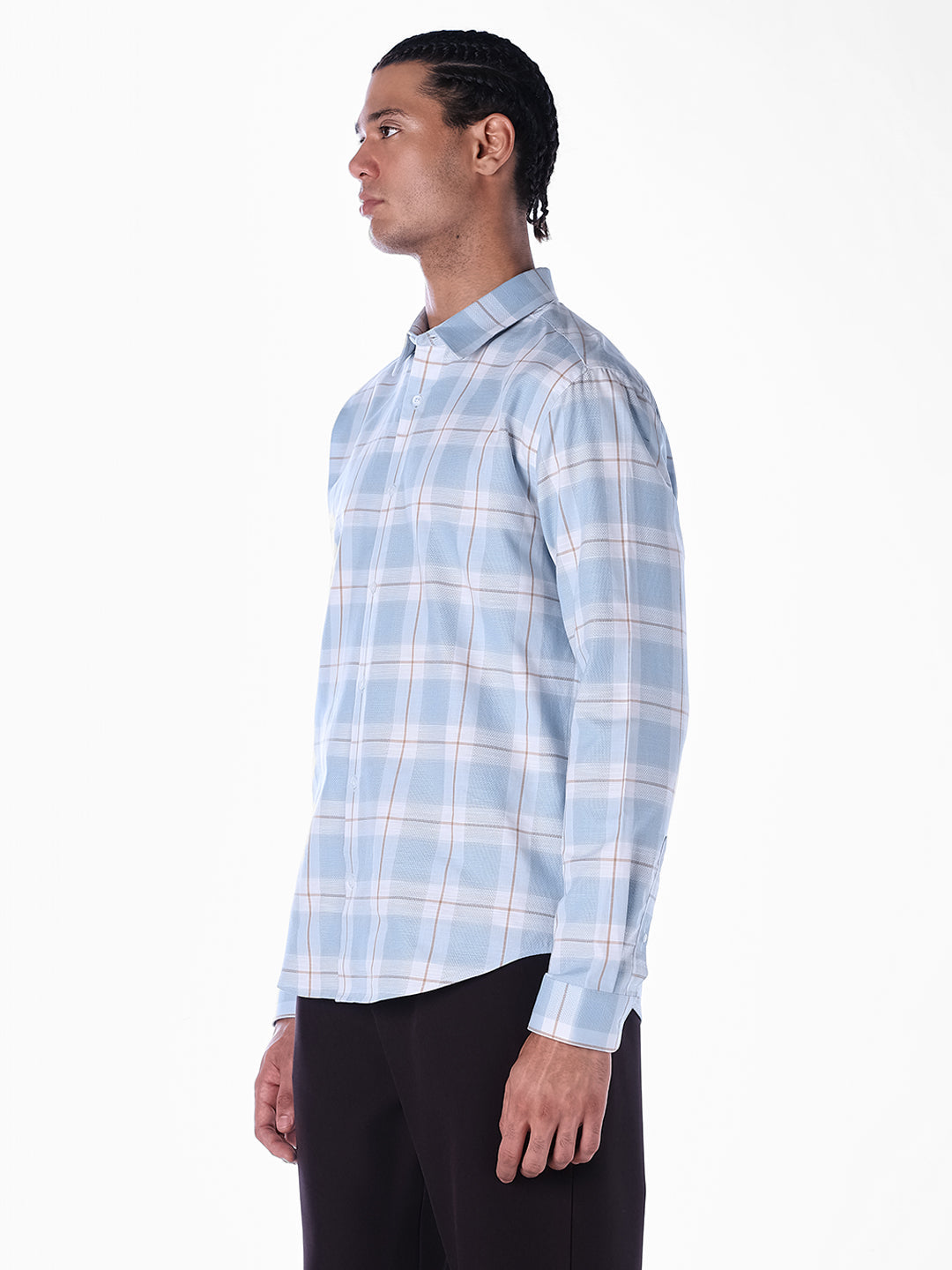 Blue Check Cotton Shirt