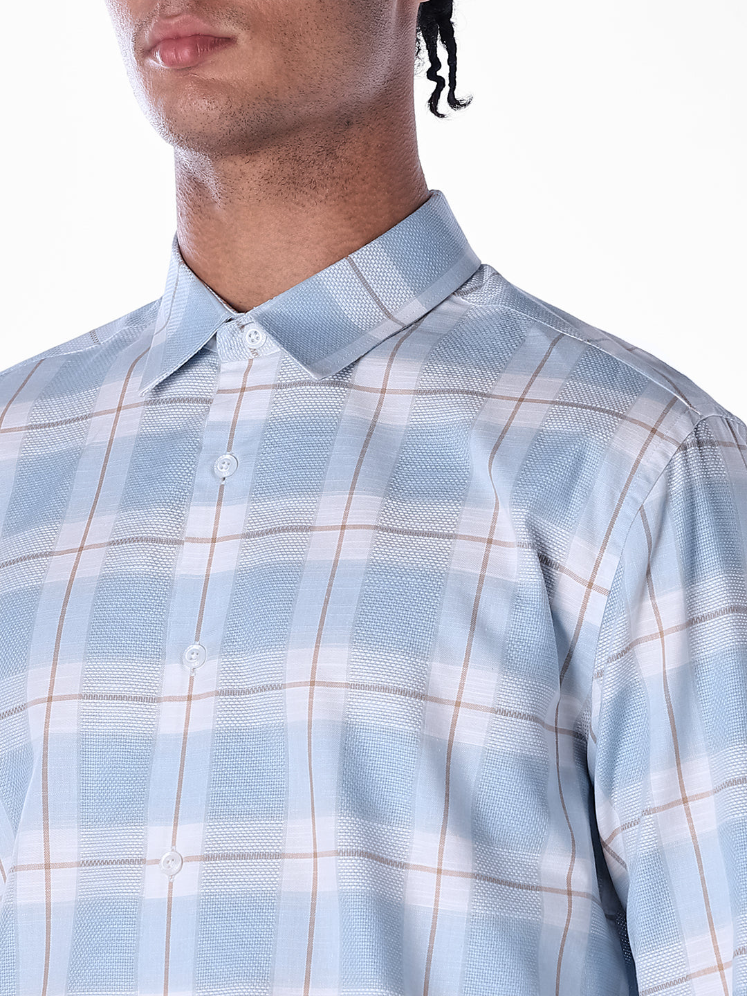 Blue Check Cotton Shirt