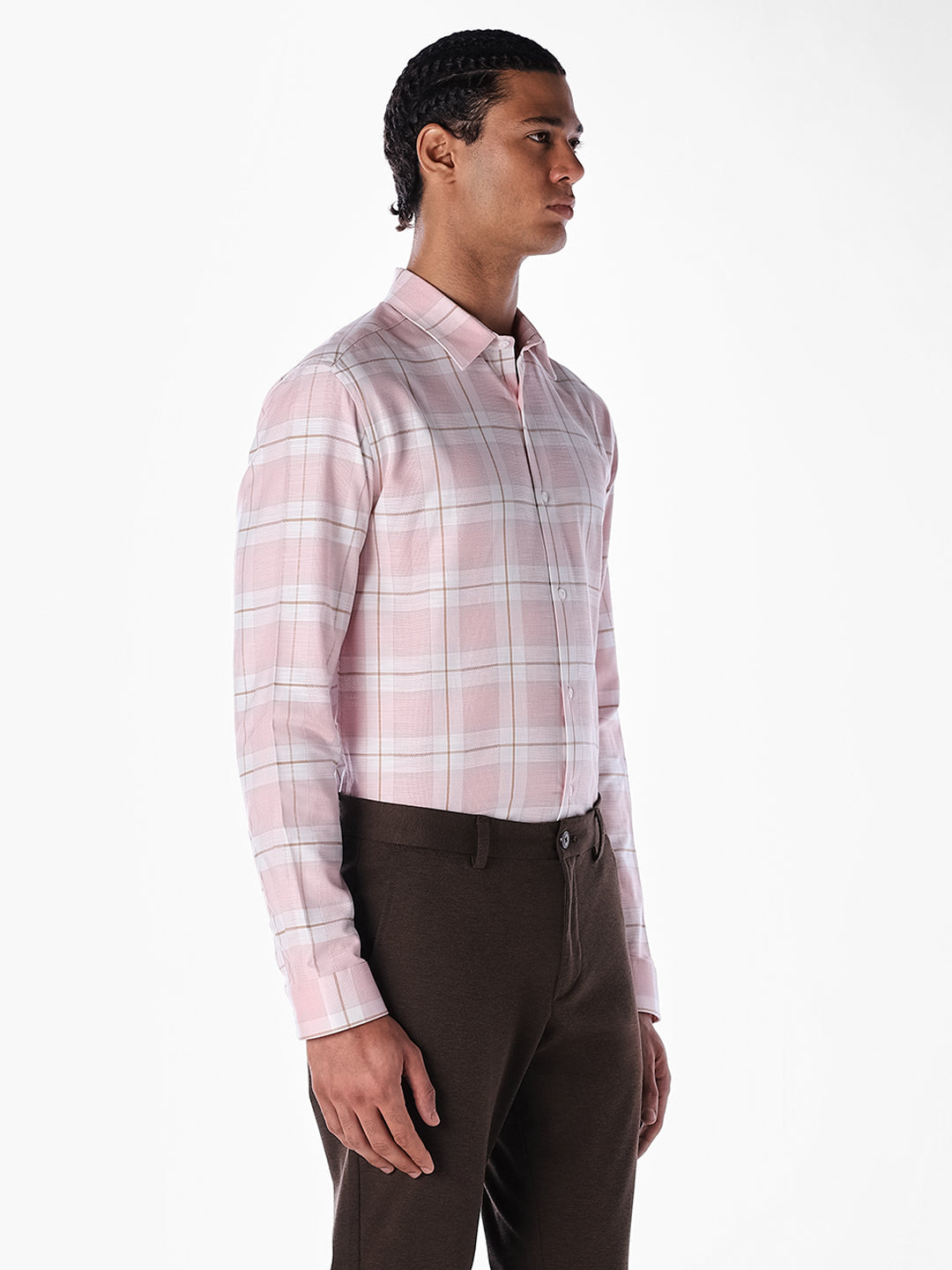 Pink Check Cotton Shirt