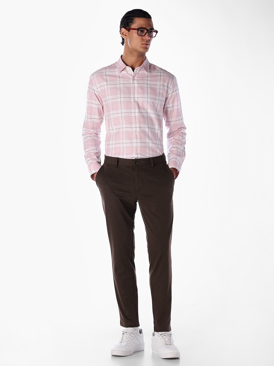 Pink Check Cotton Shirt