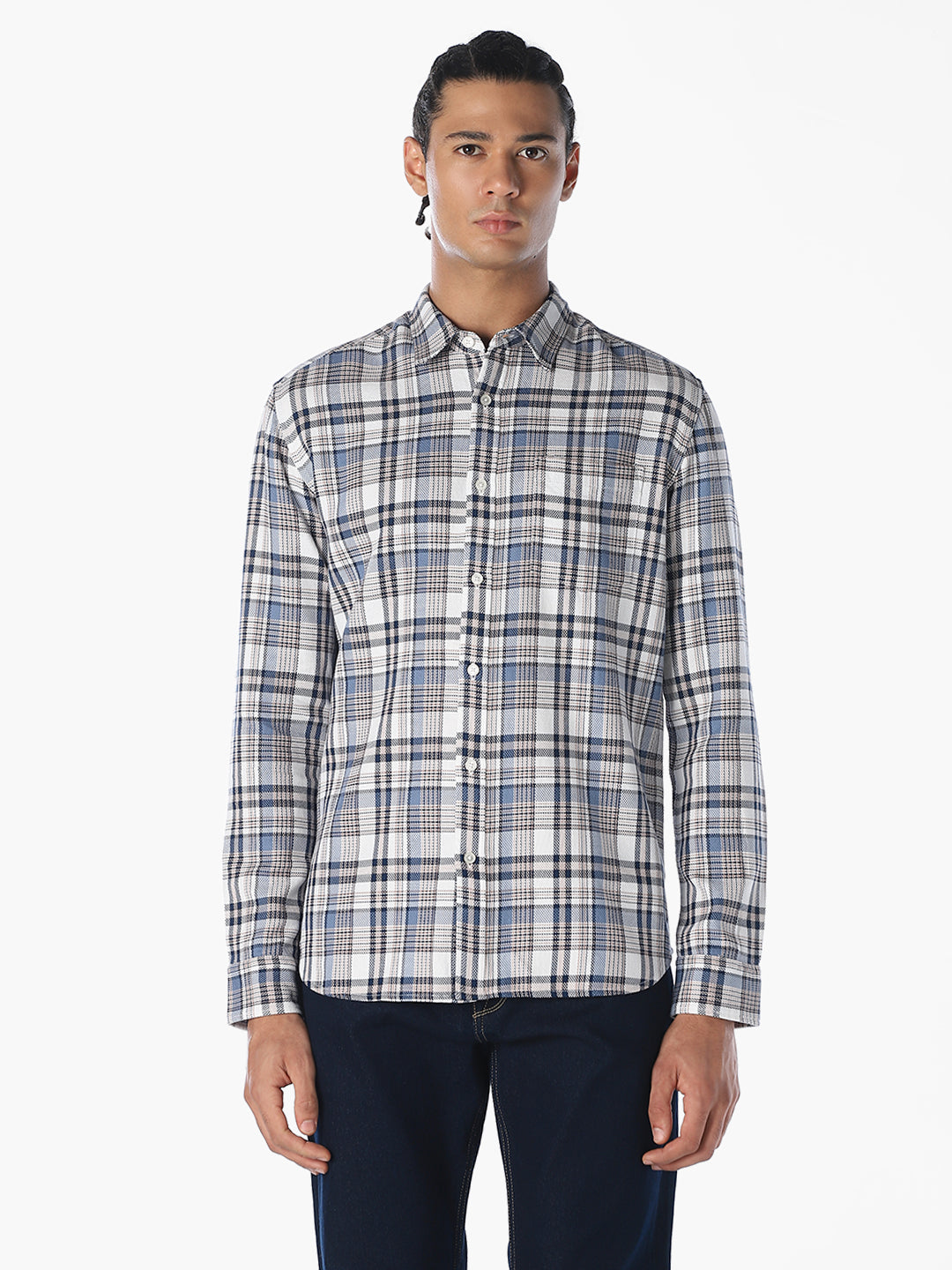 Blue Check Regular Fit Shirt