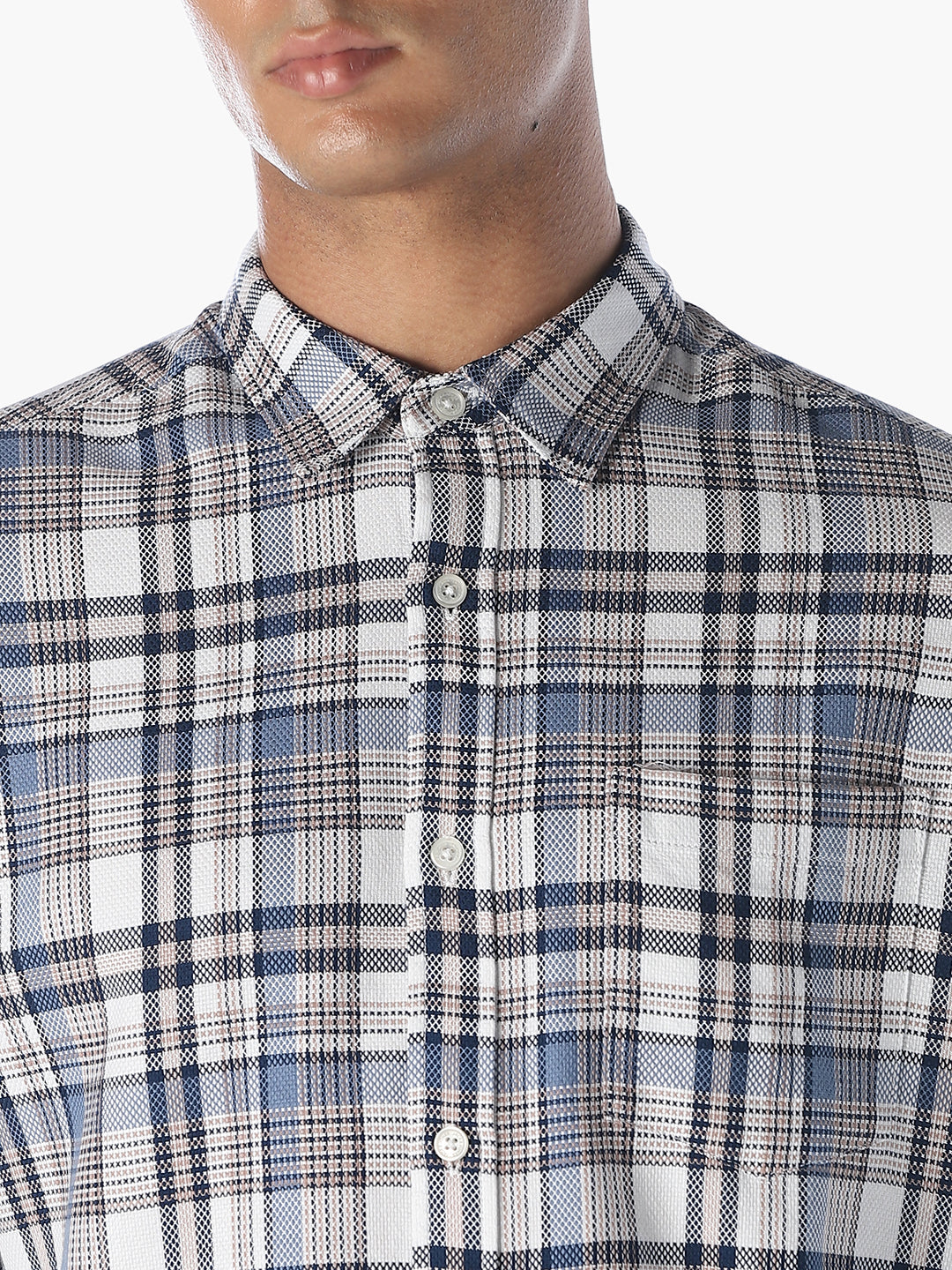 Blue Check Regular Fit Shirt