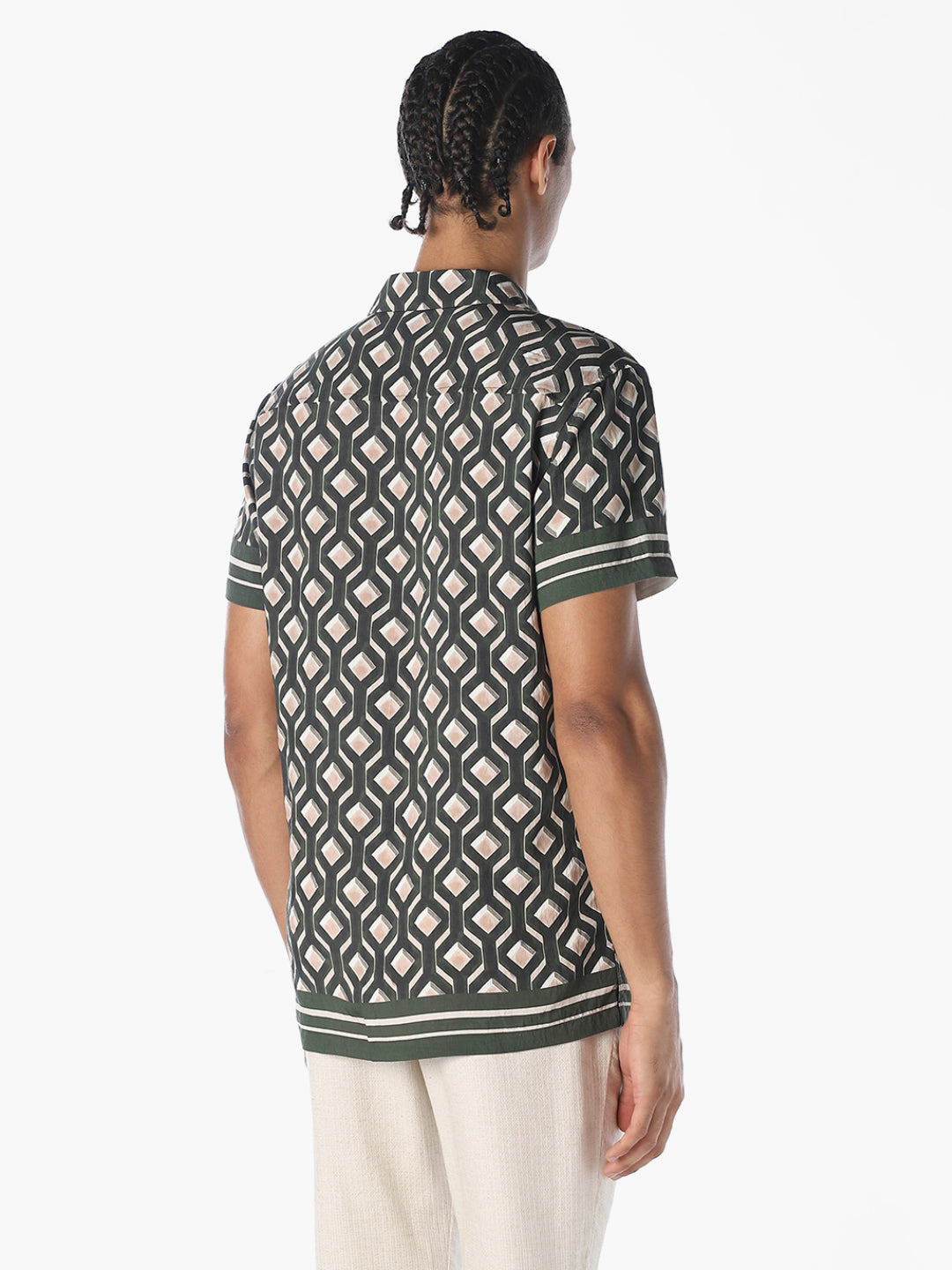 Green Printed Comfort Fit Shirt