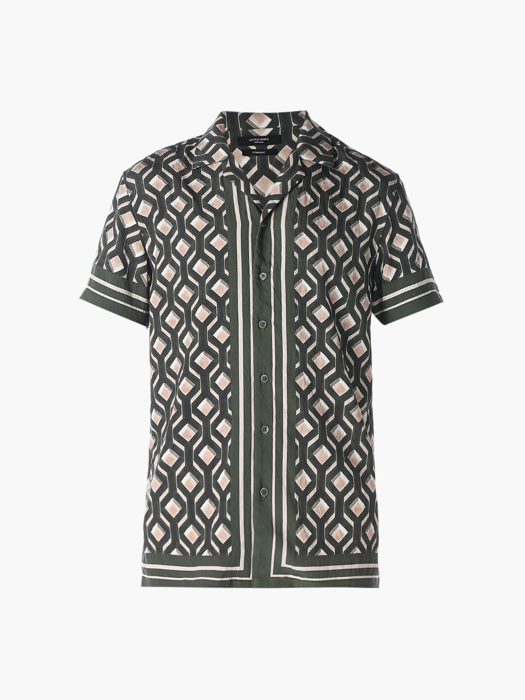 Green Printed Comfort Fit Shirt