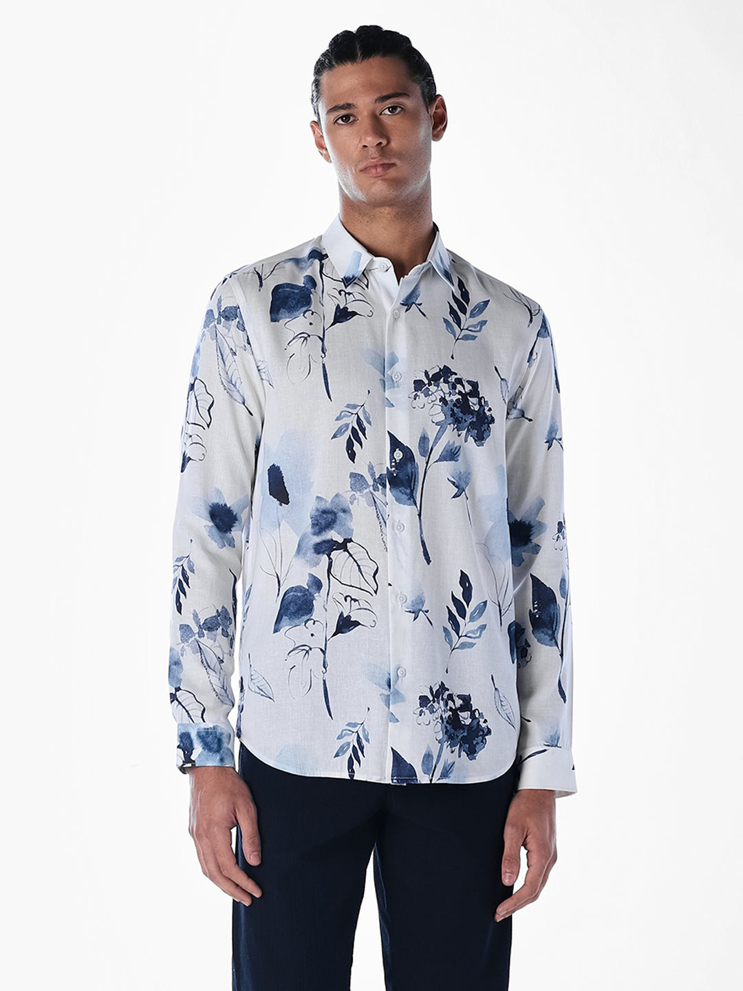 Linen Blend Printed Shirt