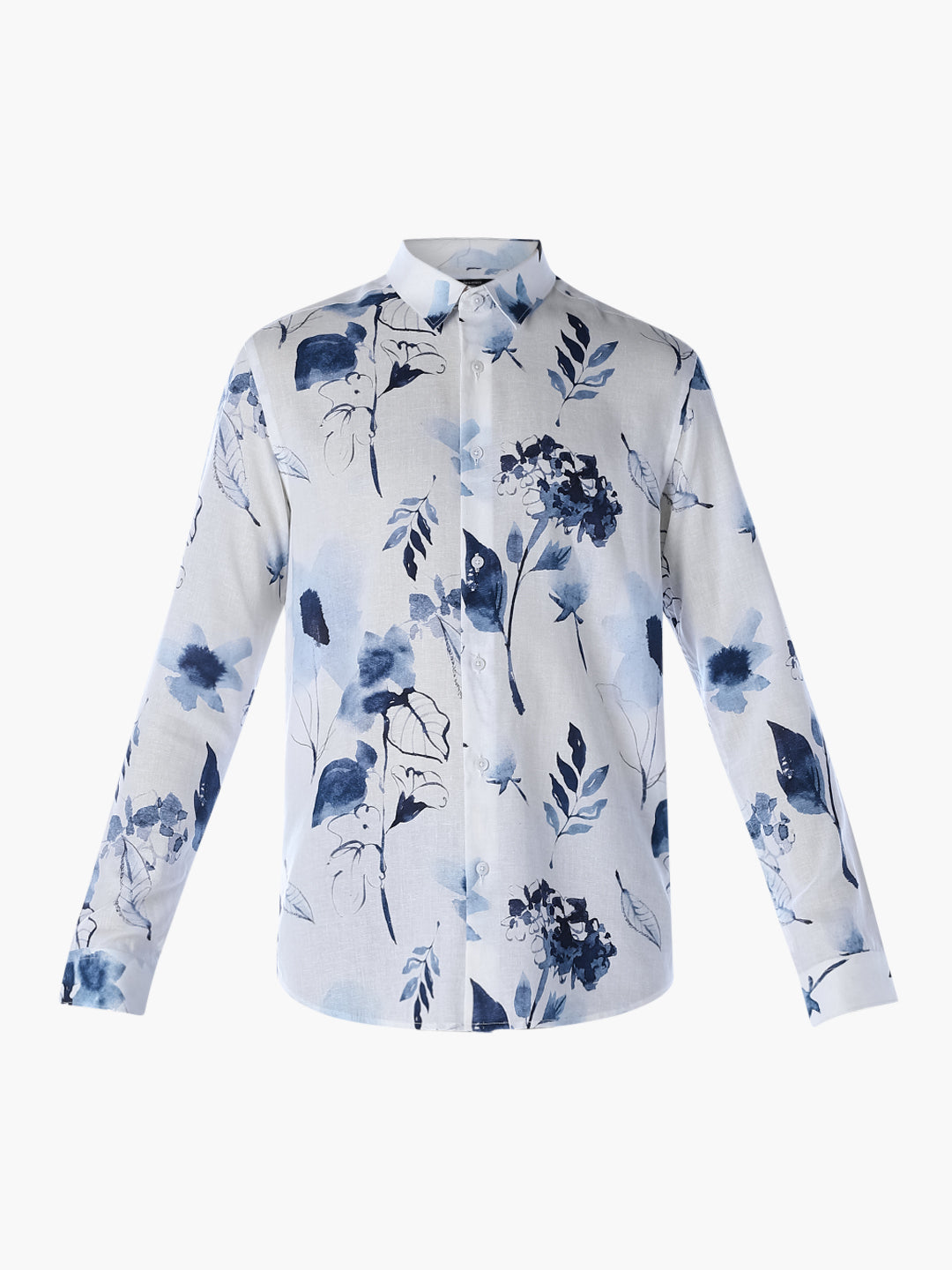 Linen Blend Printed Shirt