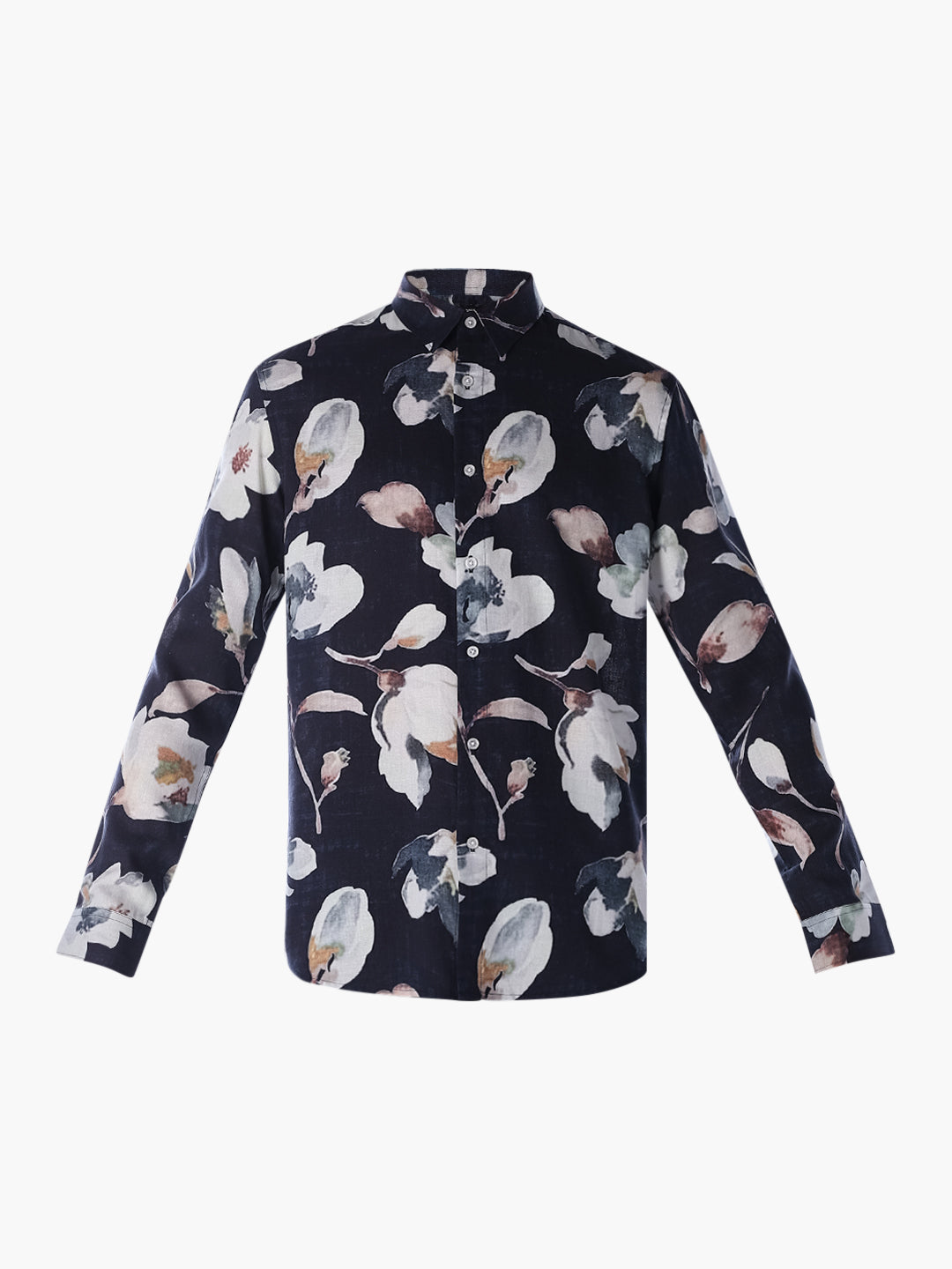 Black Floral Slim Fit Shirt