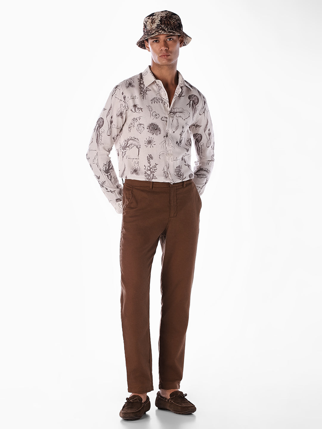 Floral Slim Fit Linen Blend Shirt