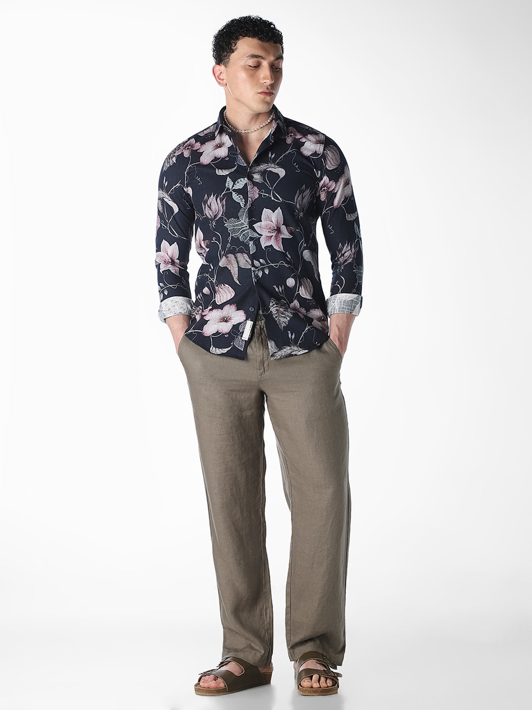 Printed Linen Blend Shirt