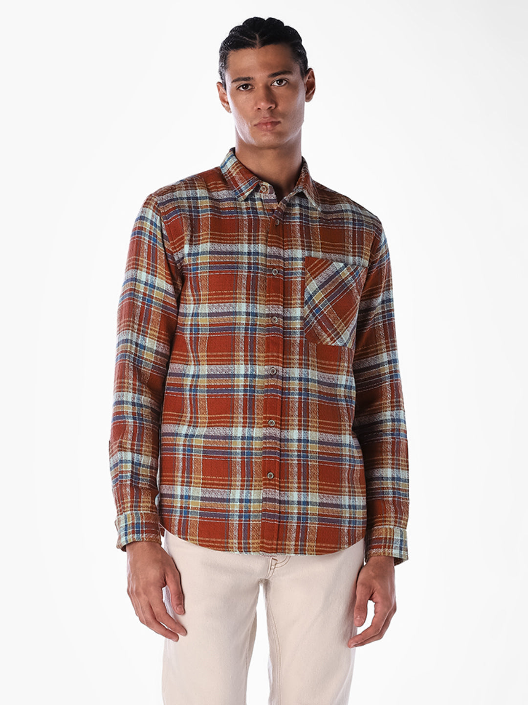 Patch Pocket Check Cotton Shirt