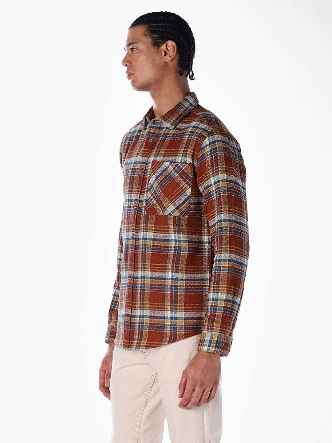 Patch Pocket Check Cotton Shirt