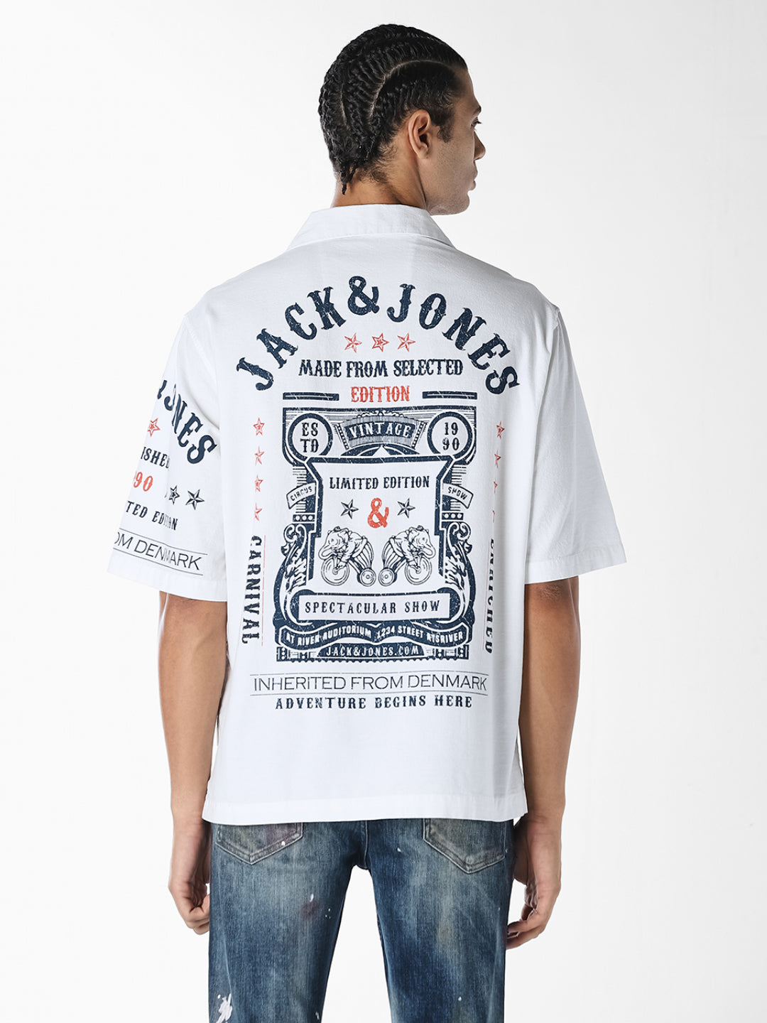 White Oversized Printed Shirt