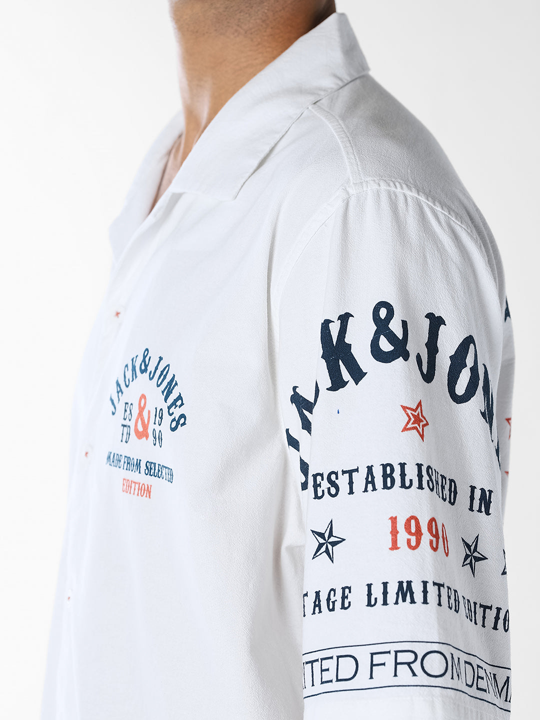White Oversized Printed Shirt