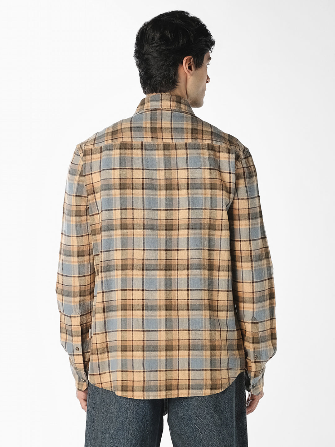 Yellow Check Regular Fit Shirt