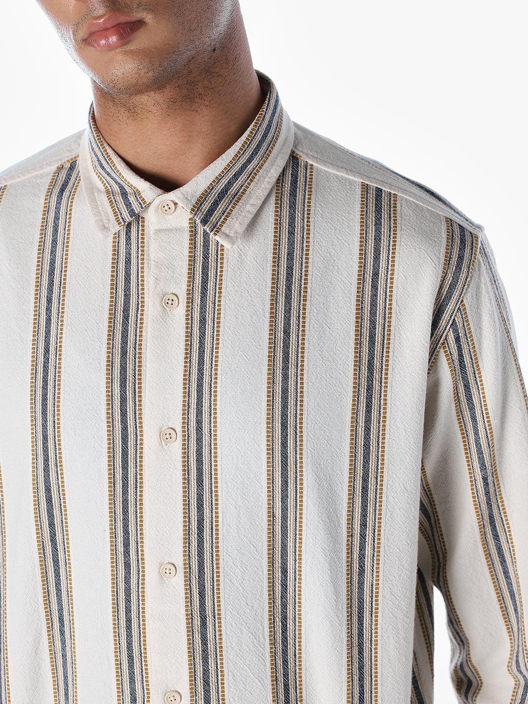 Cotton Striped Full Sleeves Shirt