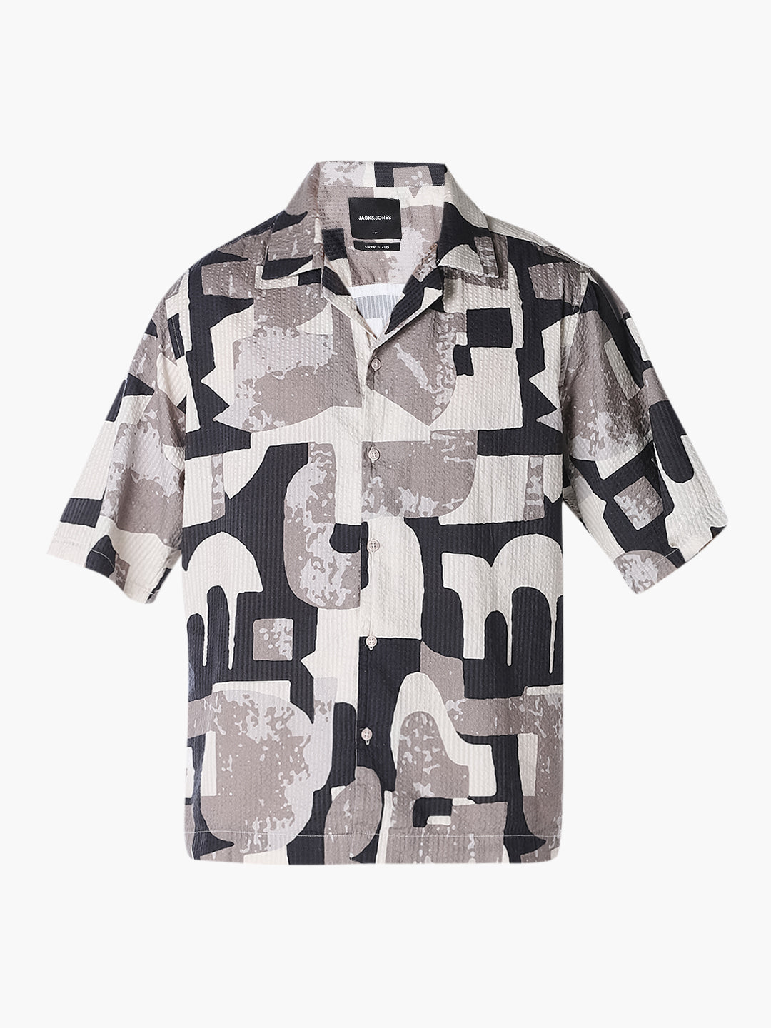 Abstract Print Oversized Shirt