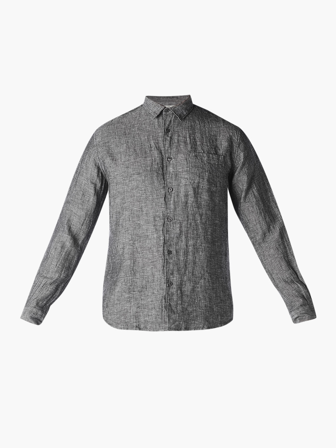 Grey Linen Regular Fit Shirt