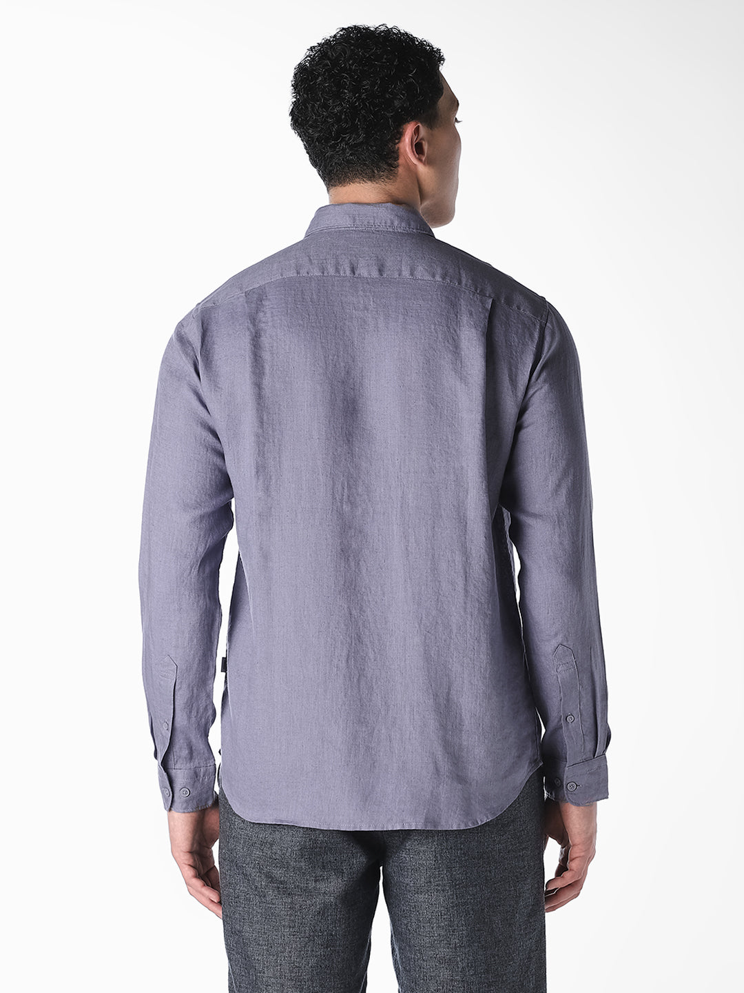 Blue Linen Regular Fit Shirt
