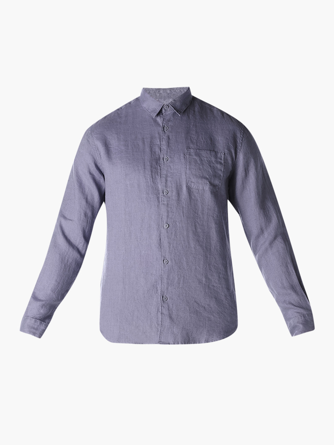 Blue Linen Regular Fit Shirt