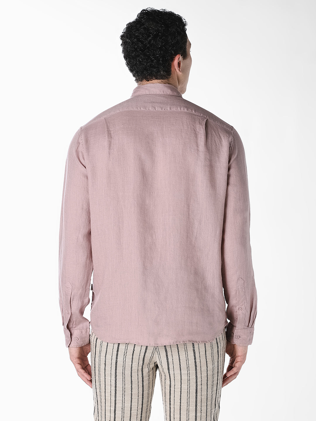 Pink Linen Regular Fit Shirt