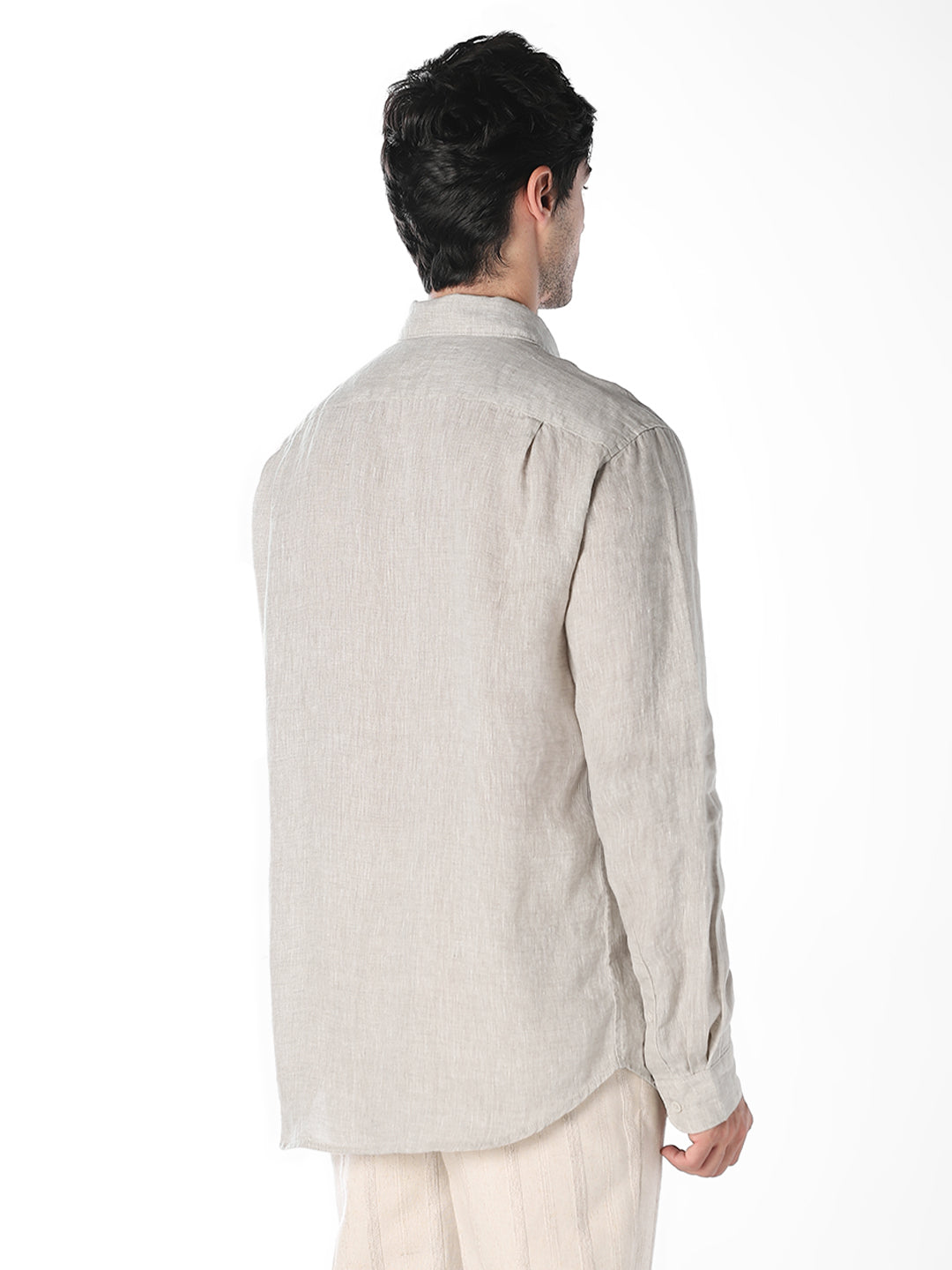 Off-White Linen Regular Fit Shirt
