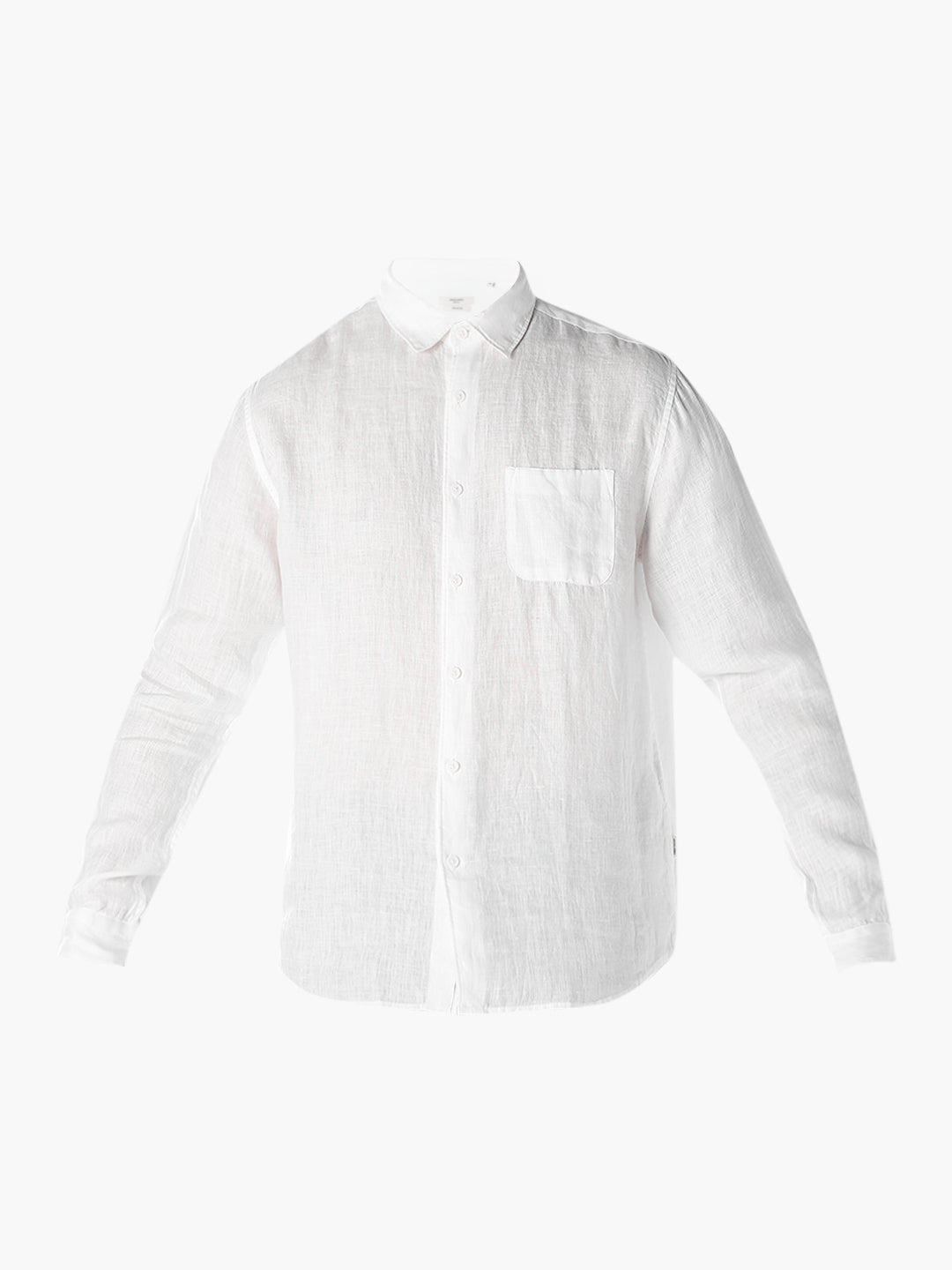White Linen Regular Fit Shirt