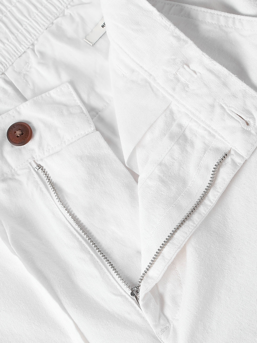 White Linen Blend Chino Shorts