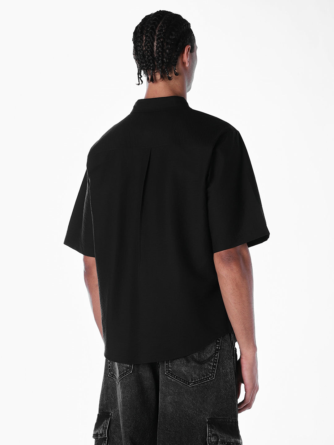 Black Utility Oversized Shirt