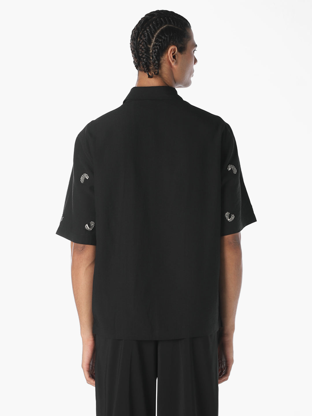 Embroidered Viscose Oversized Shirt