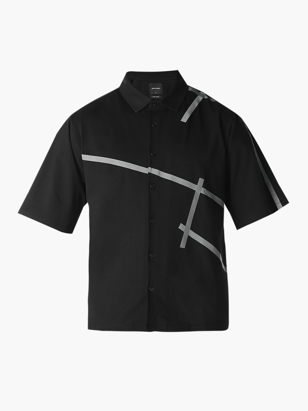 Black Printed Oversized Shirt