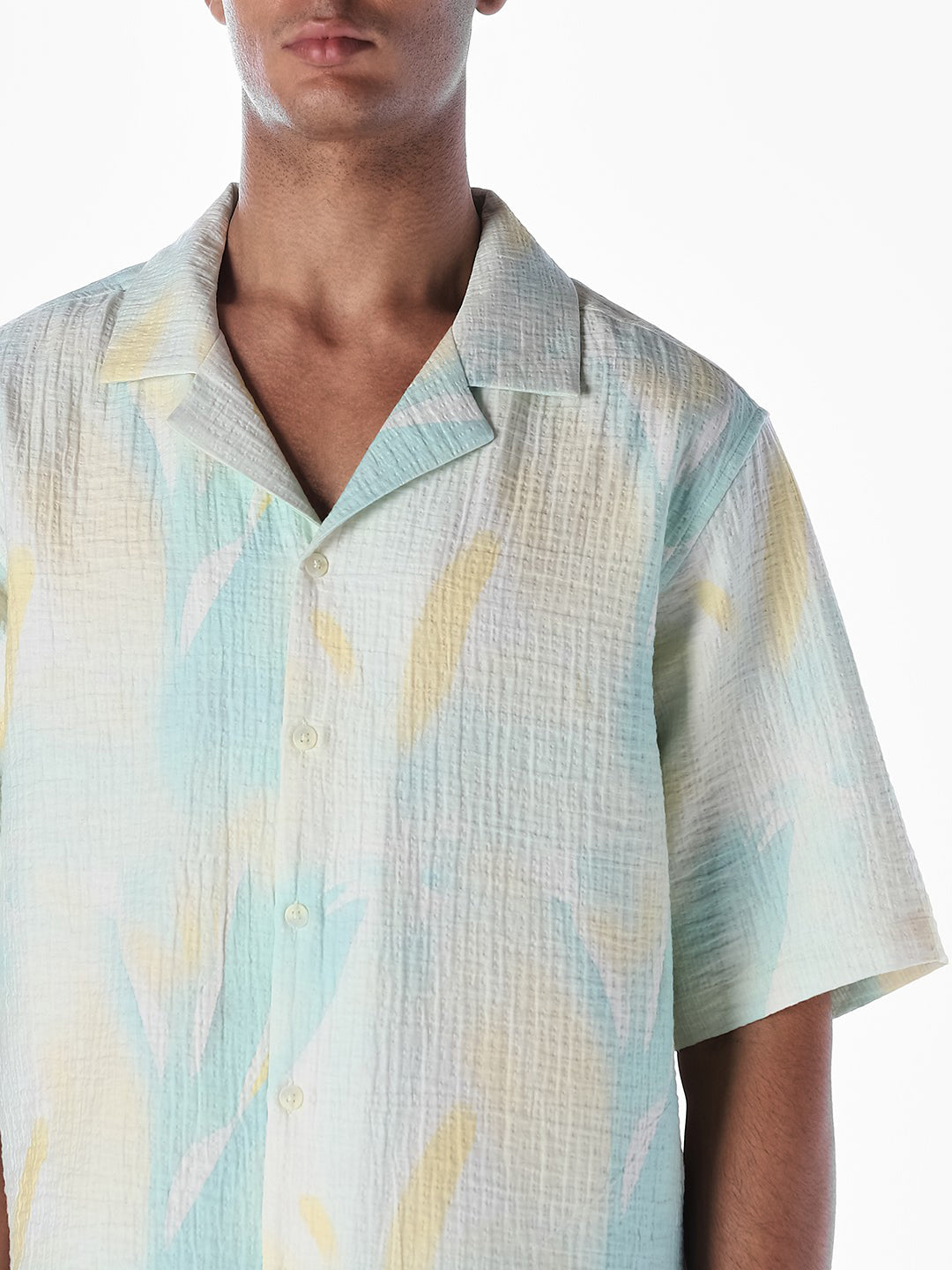 Tropical Print Oversized Shirt