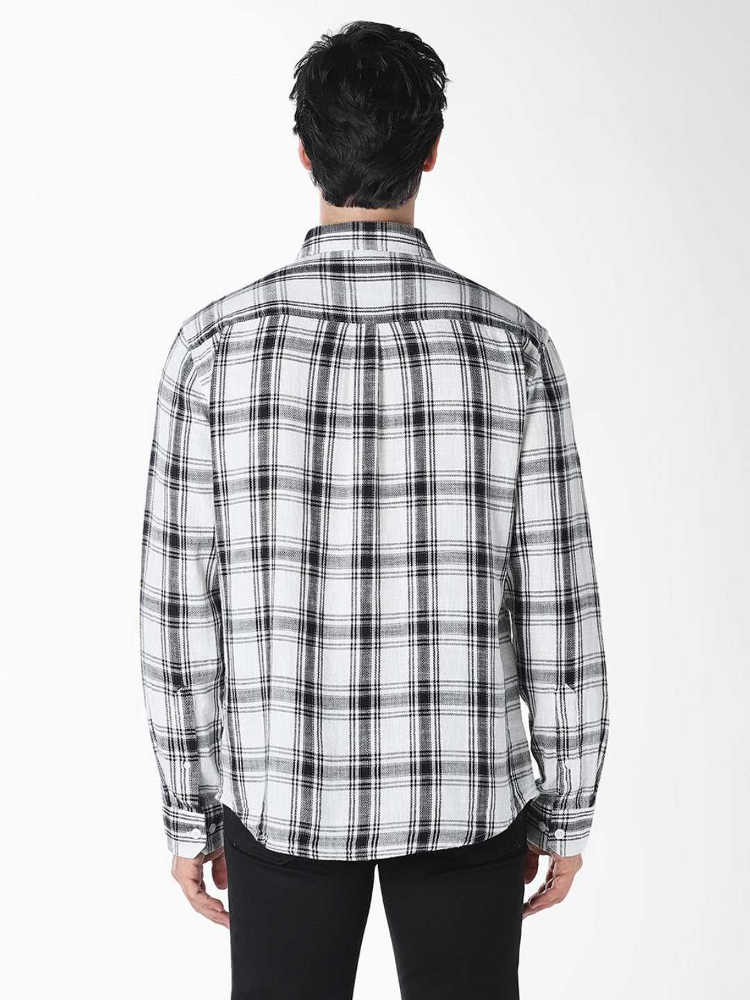 White Check Cotton Shirt