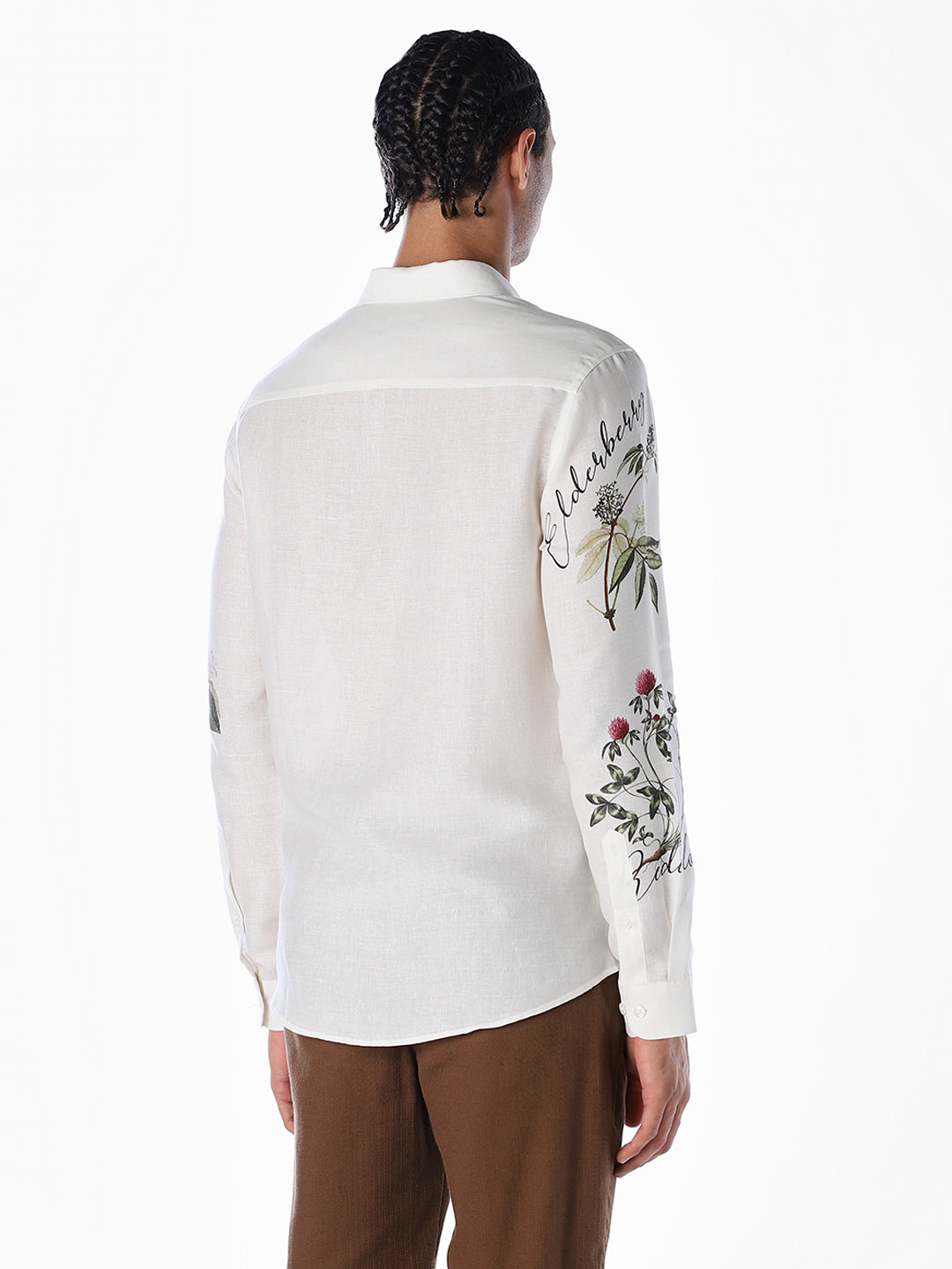 Linen Blend Floral Slim Fit Shirt