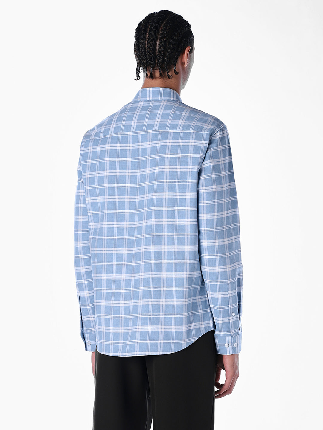 Blue Check Cotton Shirt