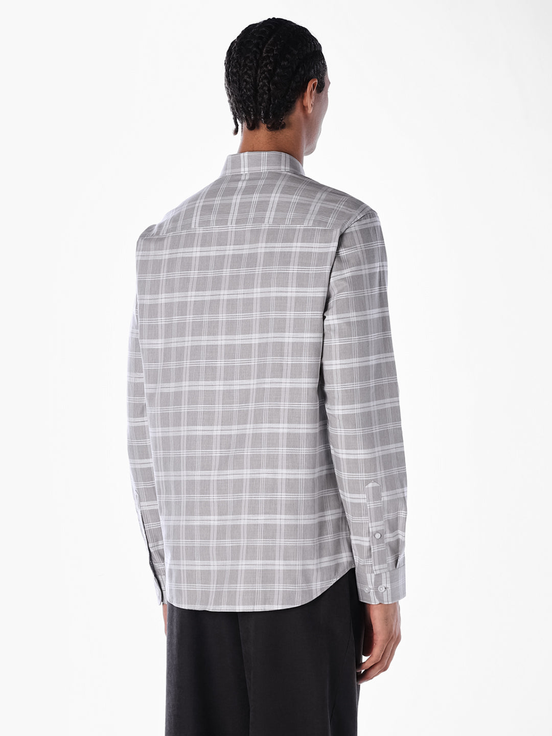 Grey Check Cotton Shirt