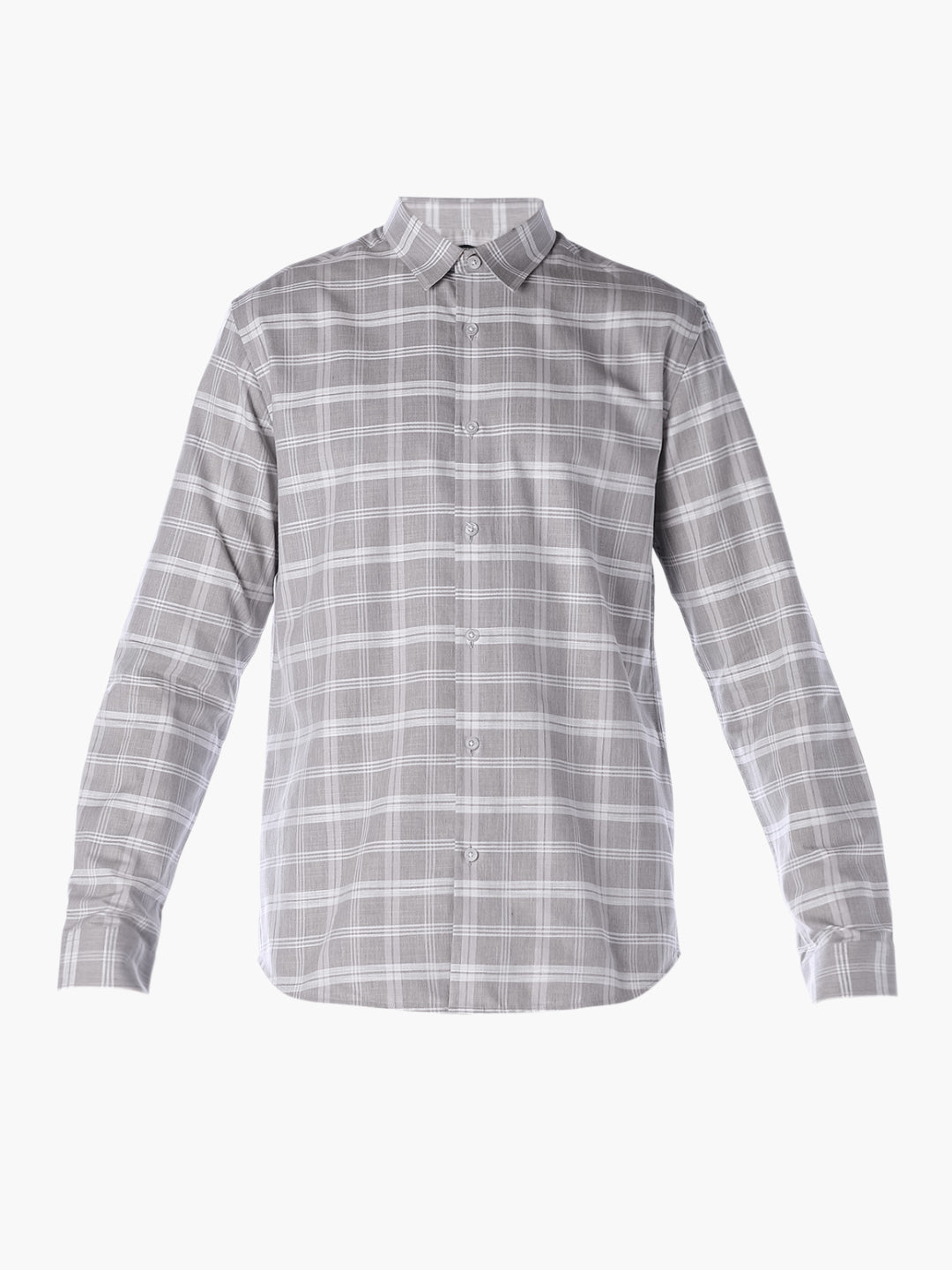Grey Check Cotton Shirt
