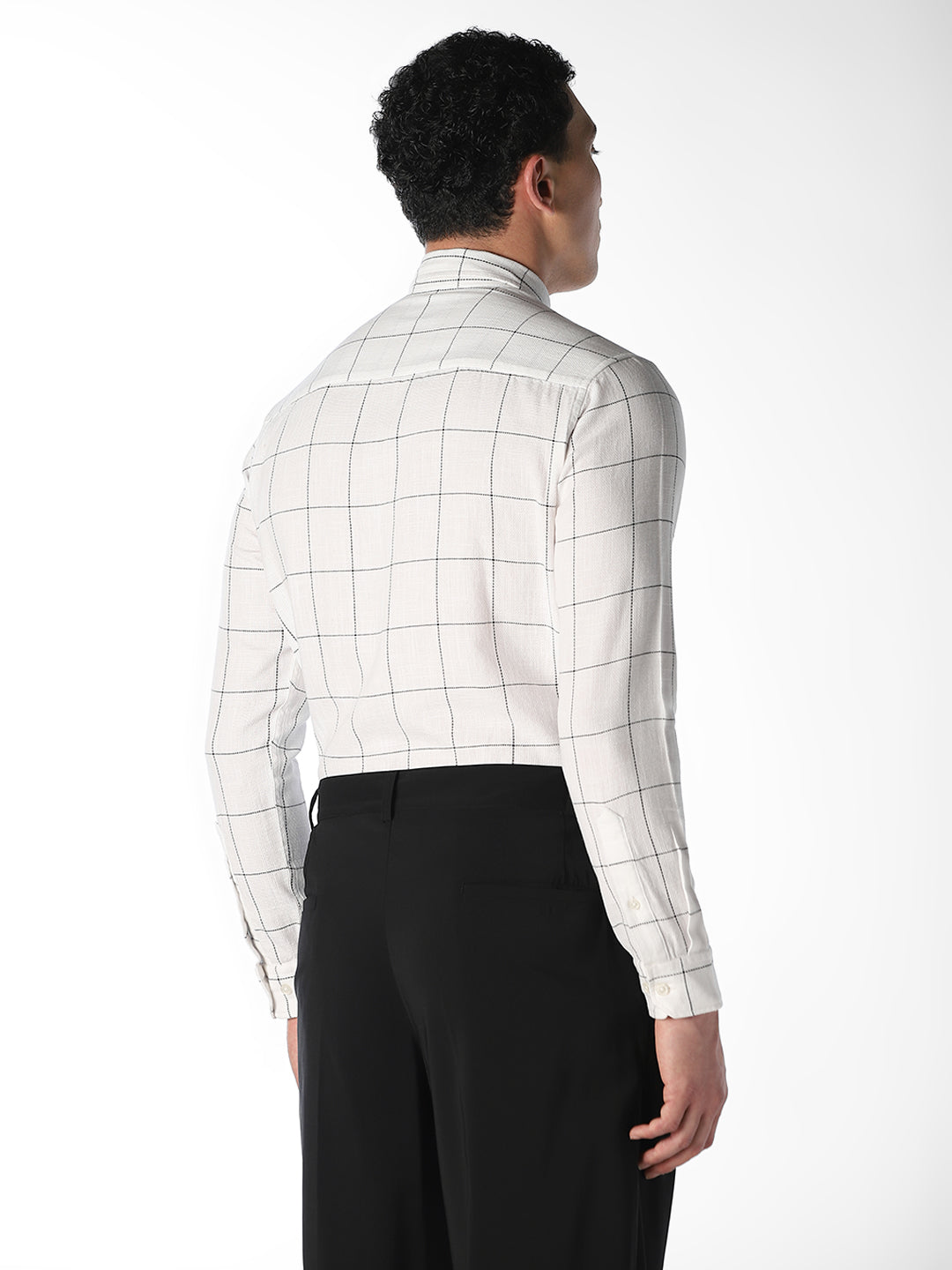 White Check Cotton Shirt