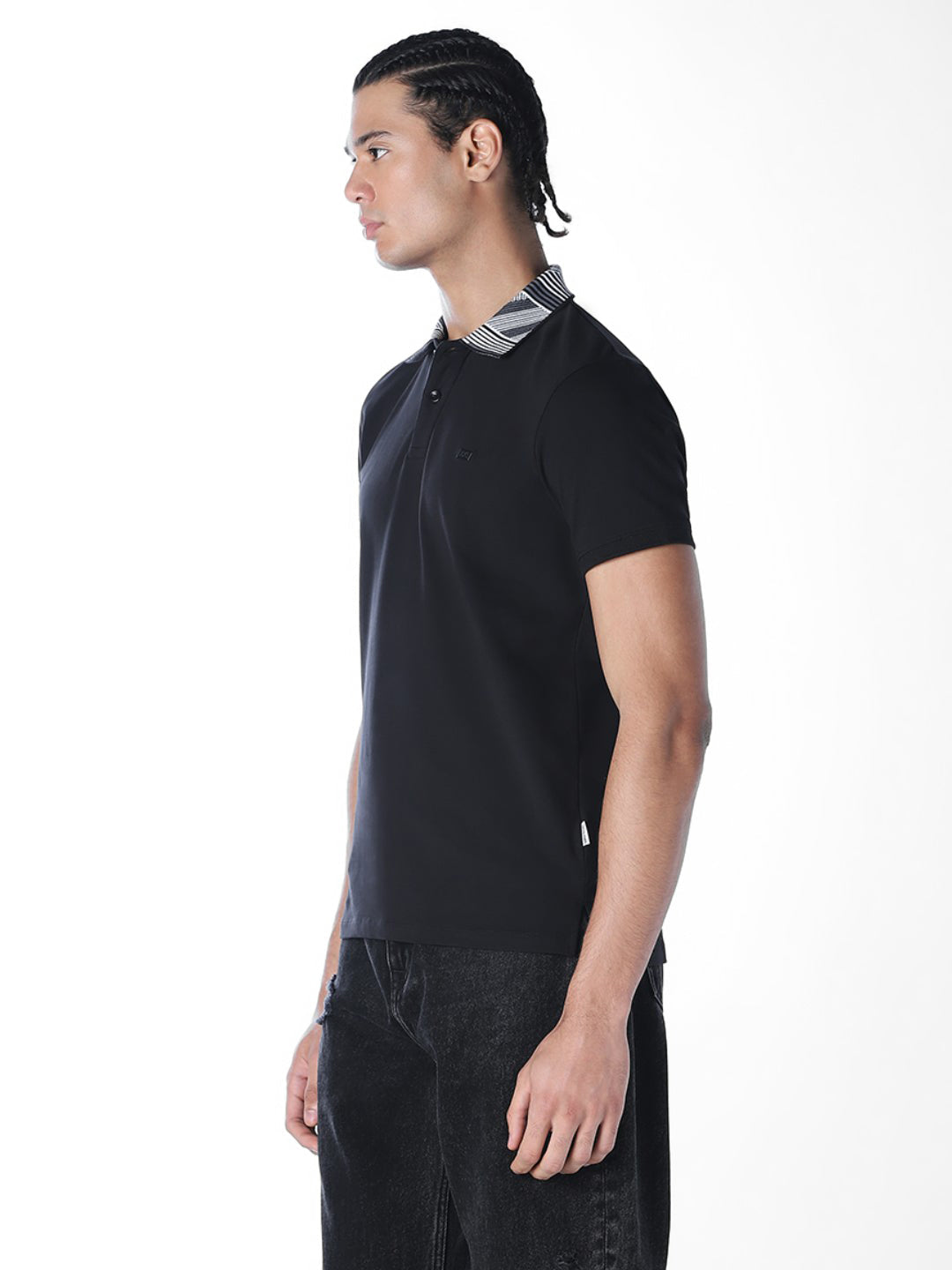 Contrast Collar Cotton Polo