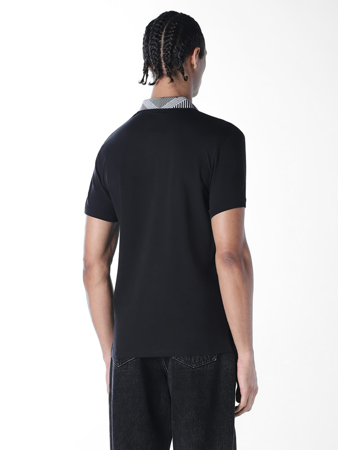 Contrast Collar Cotton Polo