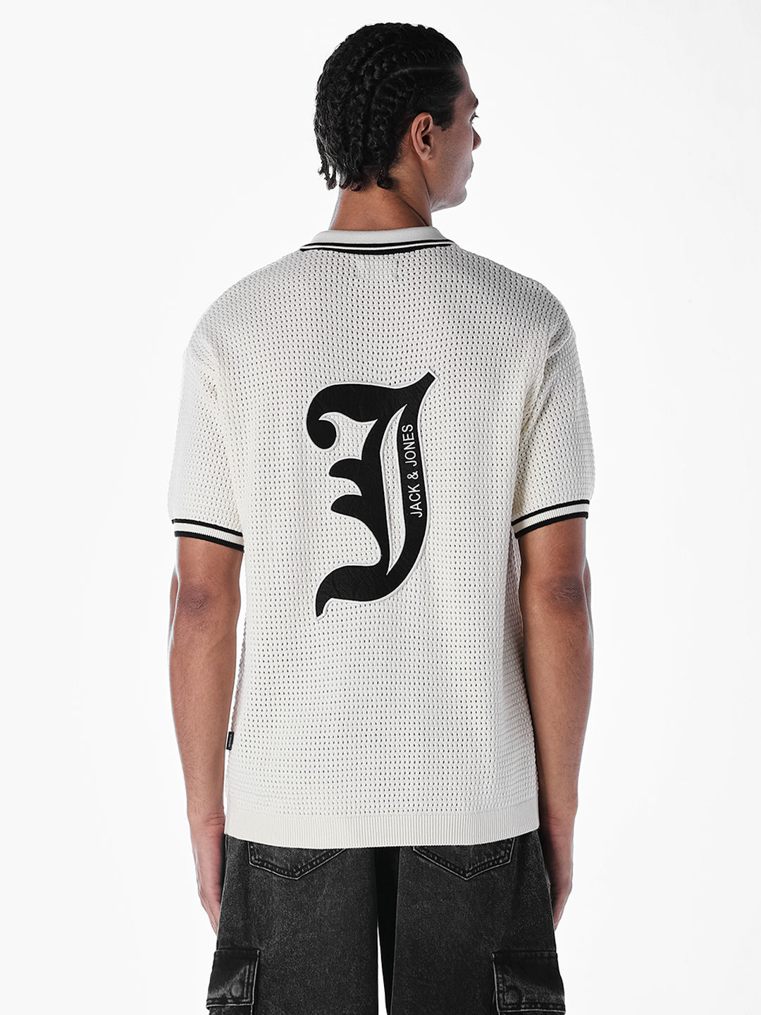 Applique Patchwork Knitted Polo