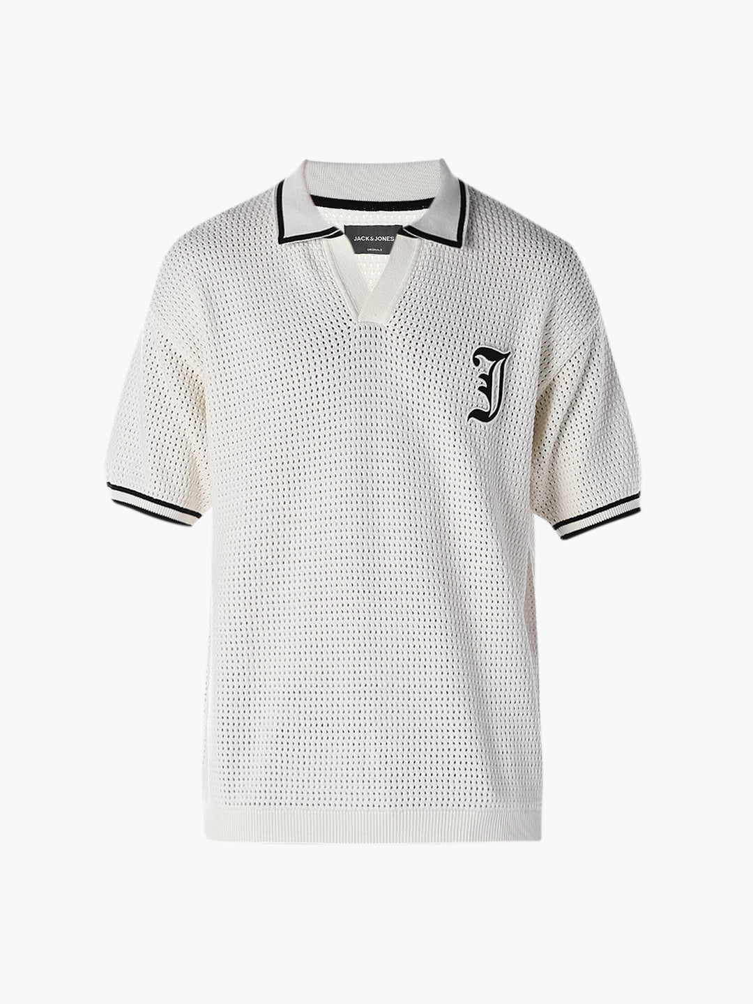 Applique Patchwork Knitted Polo
