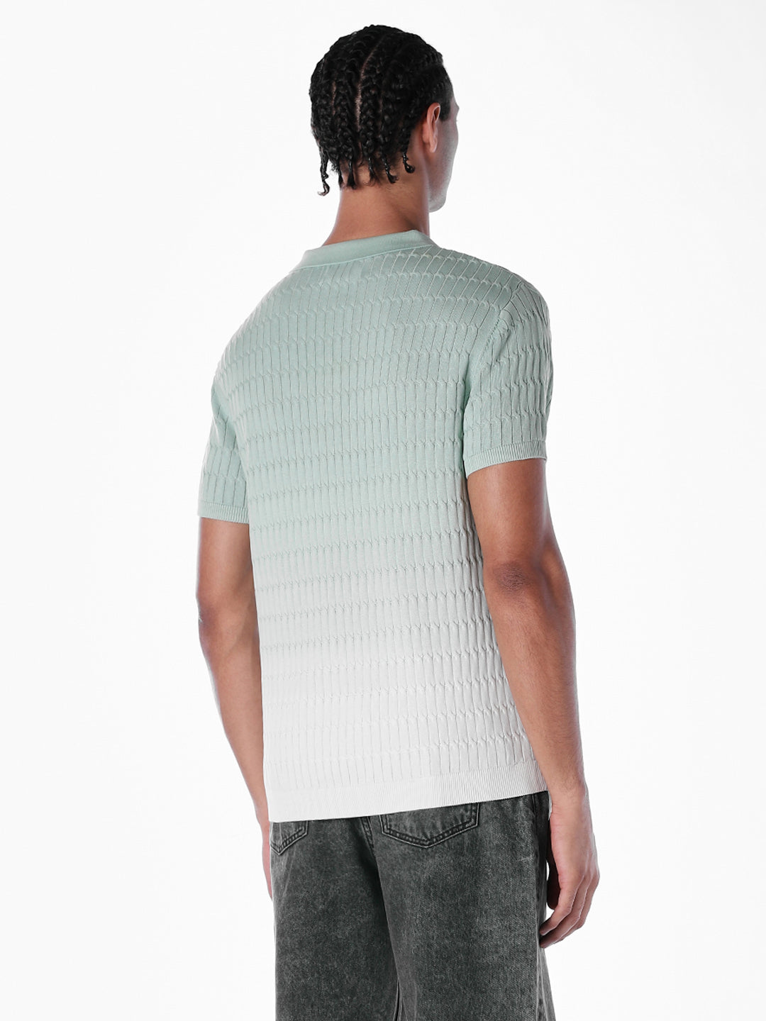 Jacquard Knitted Cotton Polo