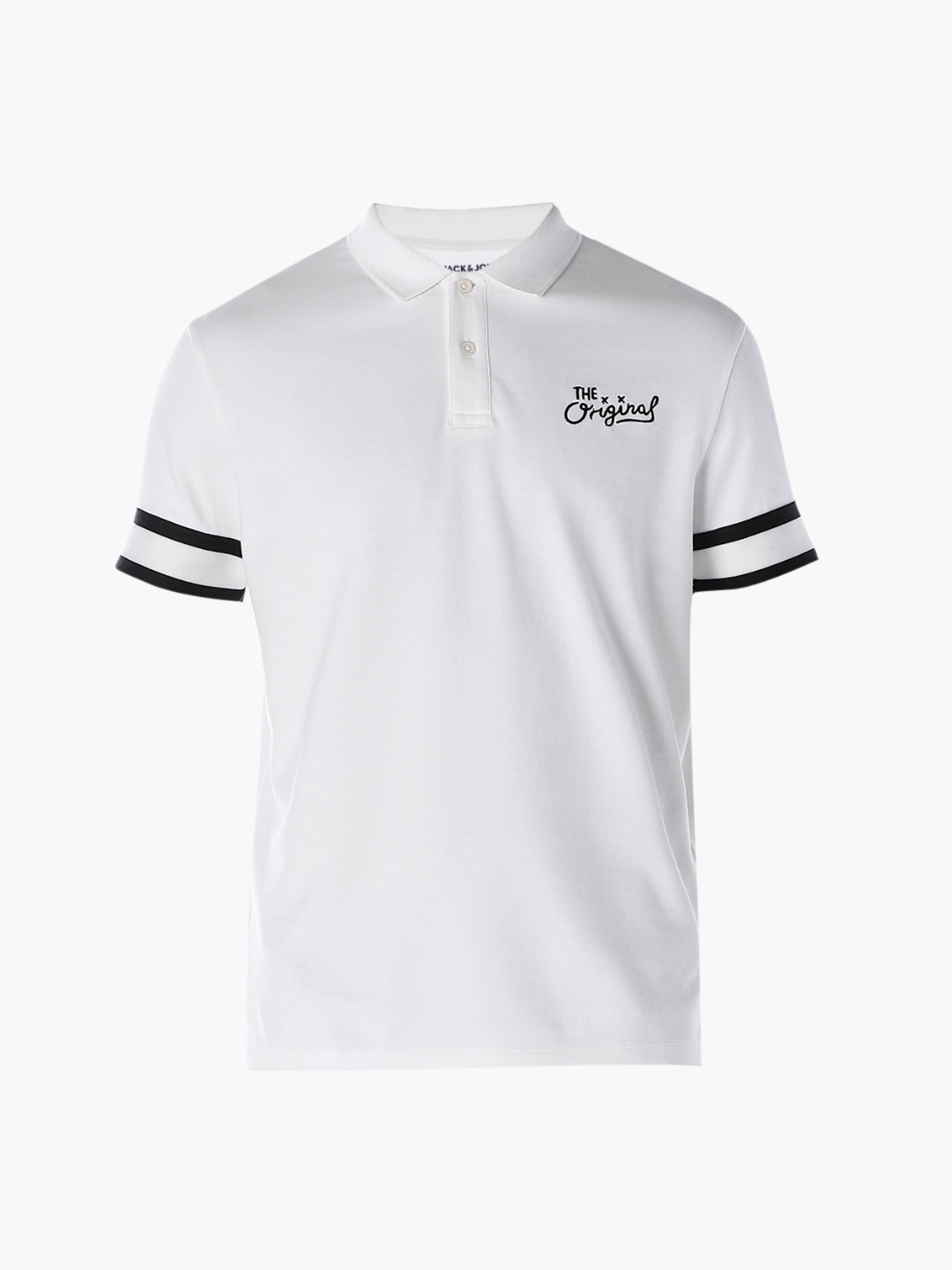 White Logo Print Polo